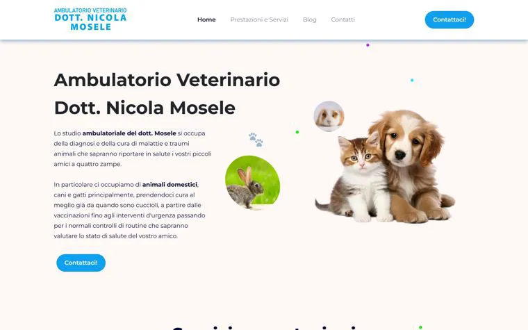 Home del sito dell'Ambulatorio Veterinario Mosele