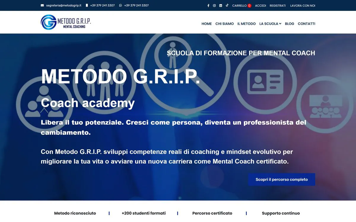 Home di Metodo G.R.I.P., scuola di formazione per mental coach