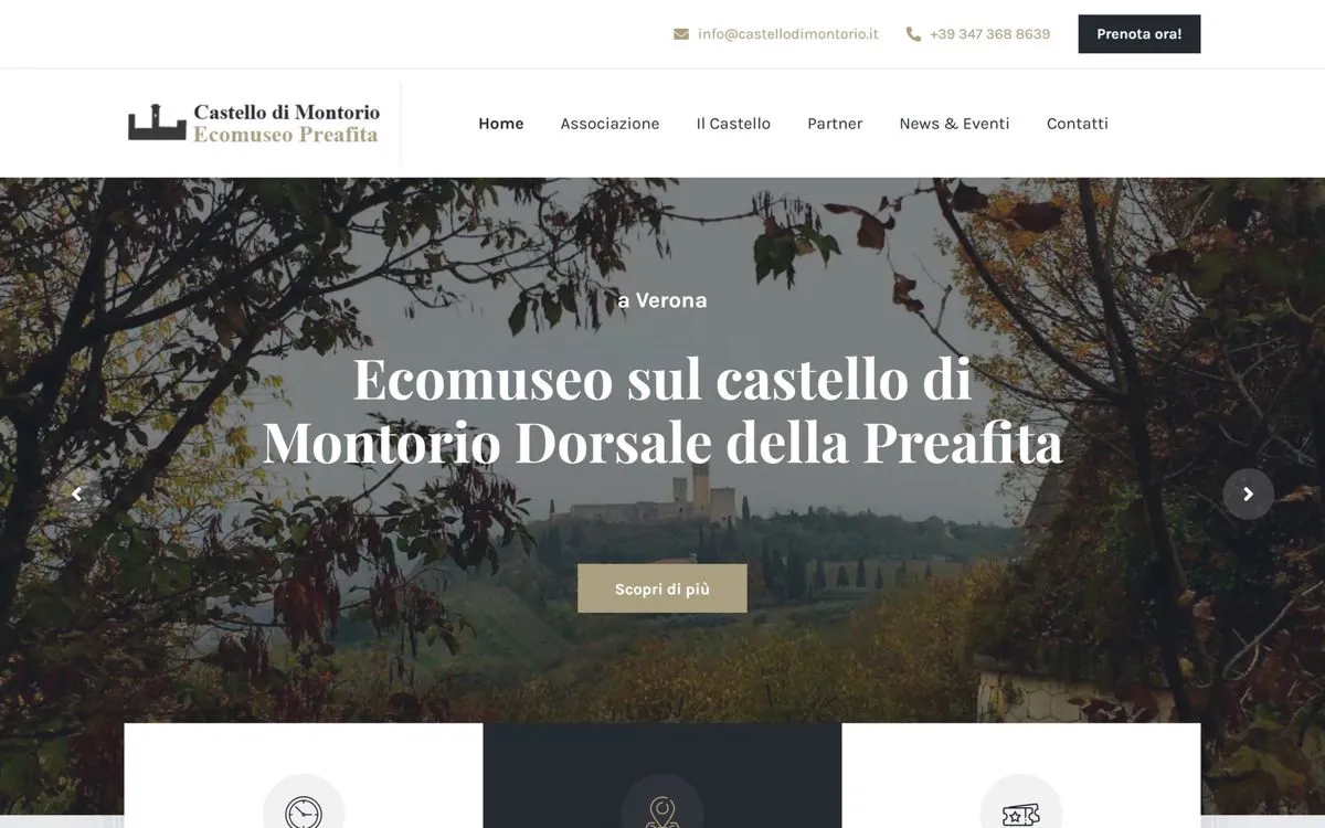 Home del sito del Castello di Montorio a Verona