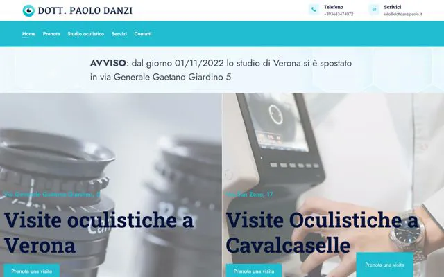Studio Oculistico Danzi: applicativo web realizzato da DOWEB